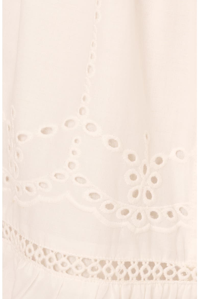Eyelet Ruffle Cotton Mini Sundress, Alternate, color, IVORY
