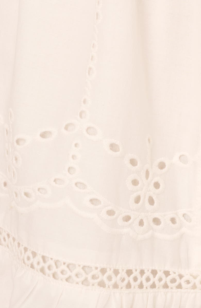 Adrianna Papell Eyelet Ruffle Cotton Mini Sundress, Alternate, color, Ivory
