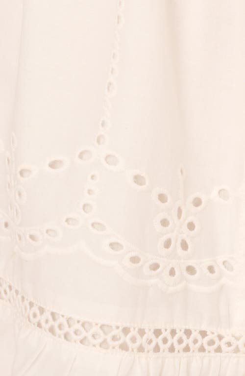 Adrianna Papell Eyelet Ruffle Cotton Mini Sundress In Ivory