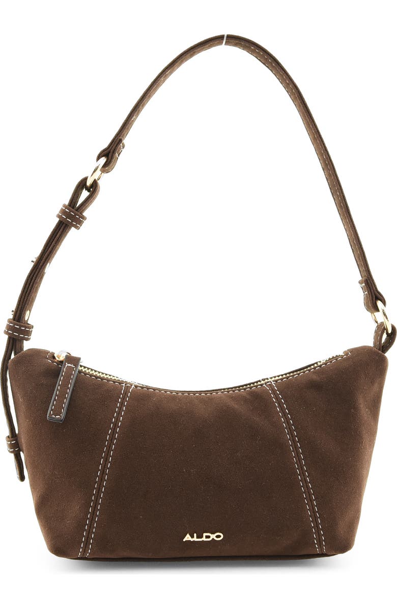 ALDO Moth Contrast Stitch Shoulder Bag, Main, color, Cocoa Brown