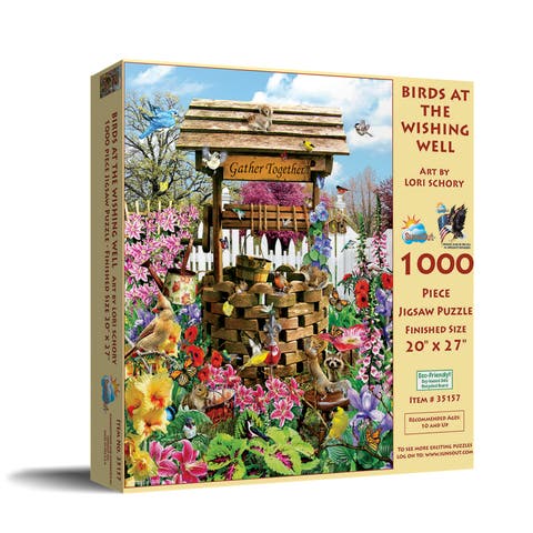 Birds at the Wishing Well 1000 piece Jigsaw Puzzle for Adults