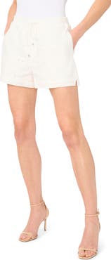 CeCe Eyelet Cotton Drawstring Shorts