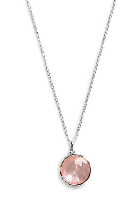 Sterling Silver Wonderland Small Round Denim Pendant Necklace