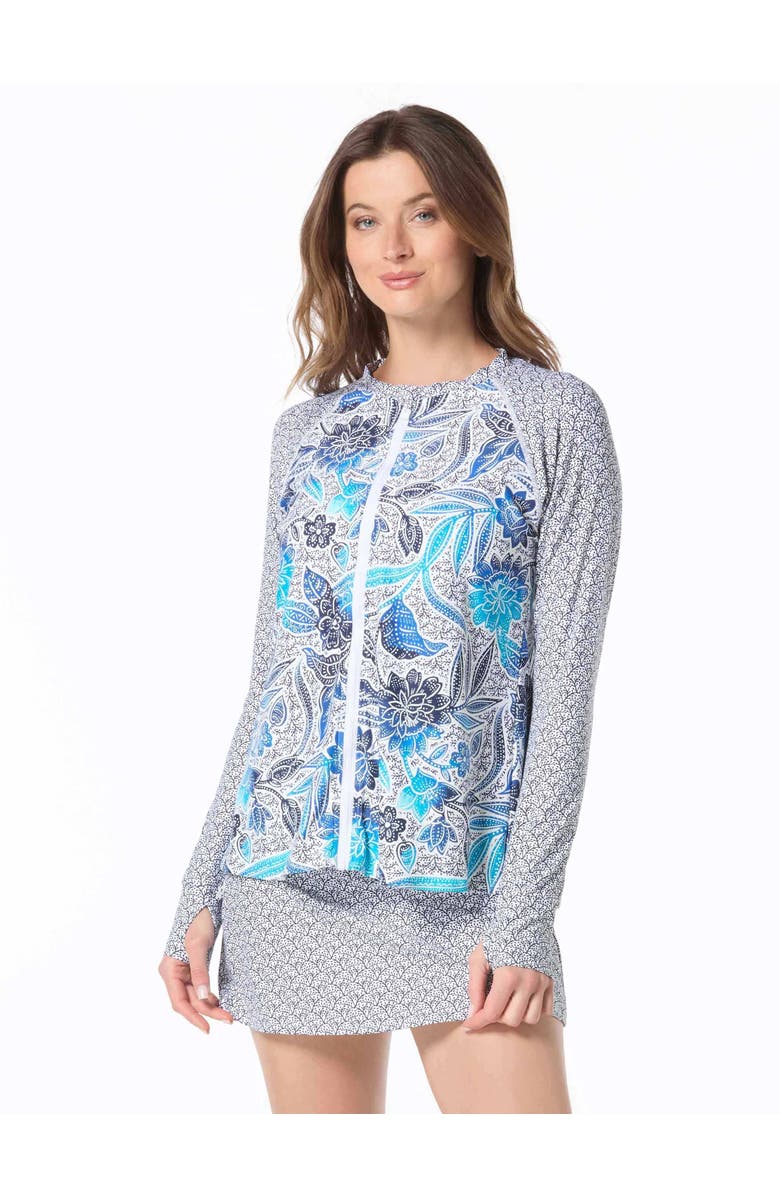 Beach House Swim Mary Rashguard, Main, color, White