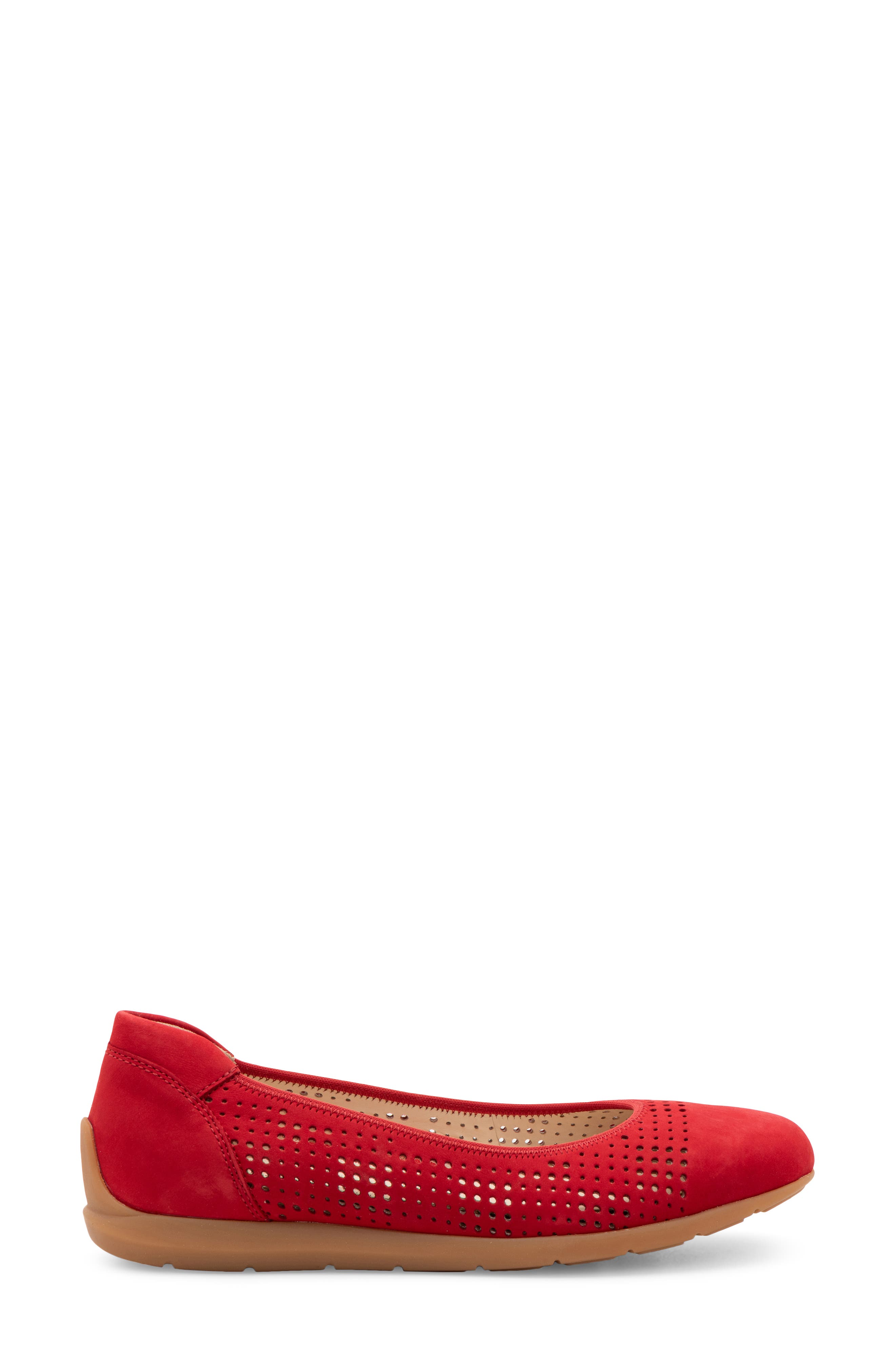 ara Sarah Perf Flat, Alternate, color, Flame Red