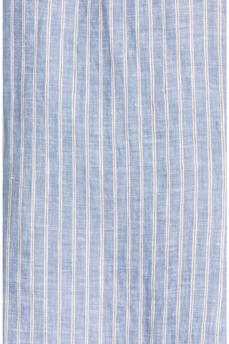 Slim Fit Stripe Linen Button-Up Shirt, Alternate, color, BLUE