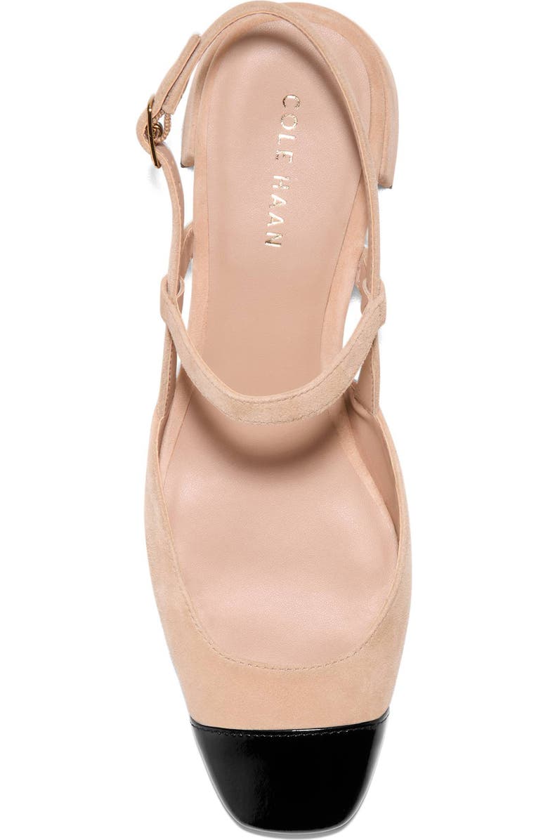 Cole Haan Pella Slingback Pump, Alternate, color, Tuscan Sand Suede/Black Patent
