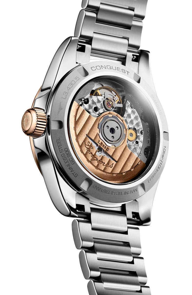 Longines Conquest Automatic Bracelet Watch, 34mm, Alternate, color, Silver