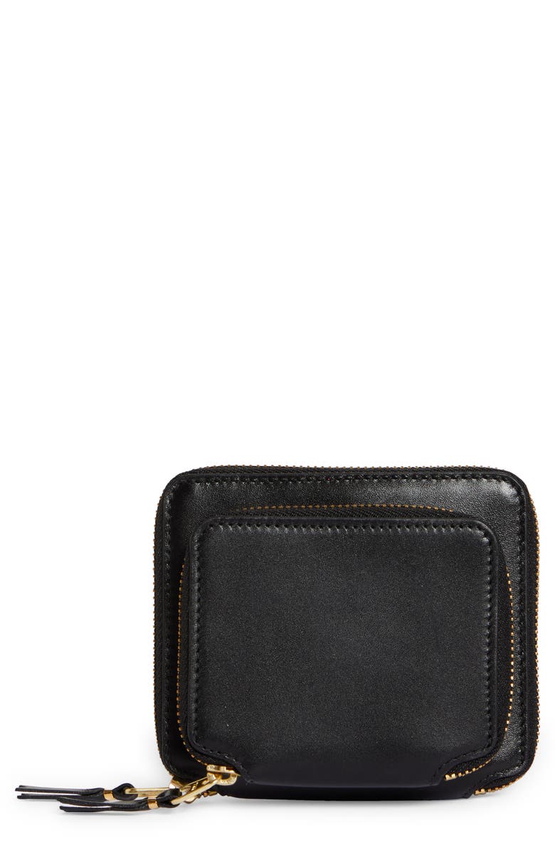 Comme des Garçons Wallets Outside Pocket Two-Compartment Leather Wallet, Main, color, Black
