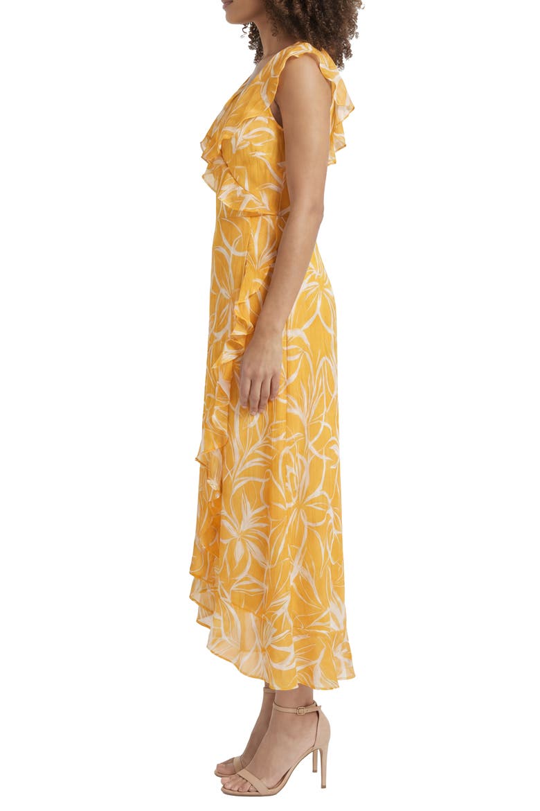 Ruffle Faux Wrap Maxi Dress, Alternate, color, SAUTERNE/ EGGNOG