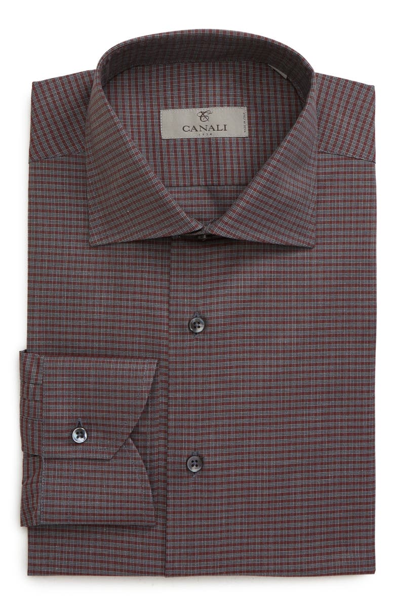Canali Regular Fit Plaid Dress Shirt, Alternate, color,