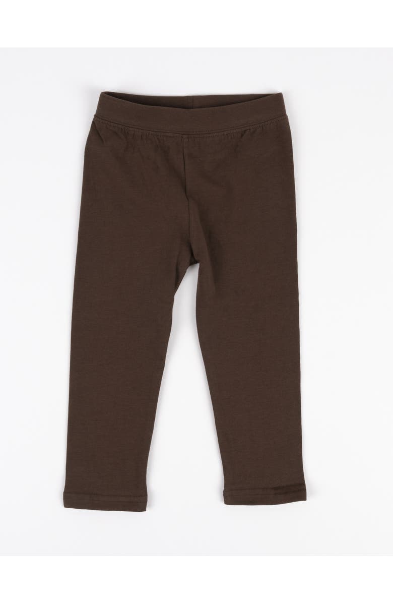 Leveret Girls Cotton Leggings, Solid Colors, Main, color, Brown