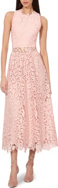 Alice + Olivia Babette Sleeveless Lace Midi Dress
