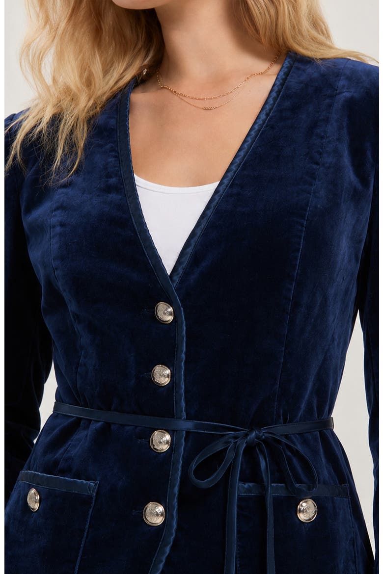 Velvet Jacket, Alternate, color, SAPPHIRE BLUE