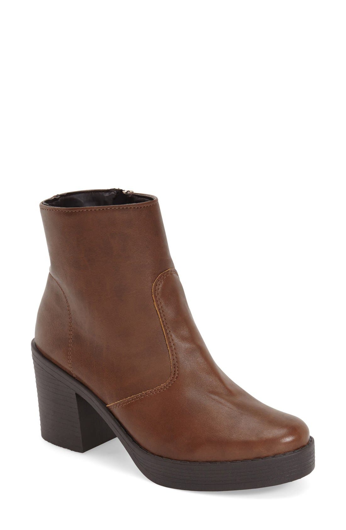 Topshop 'Blossom' High Cut Faux Leather Boot, Main, color, 