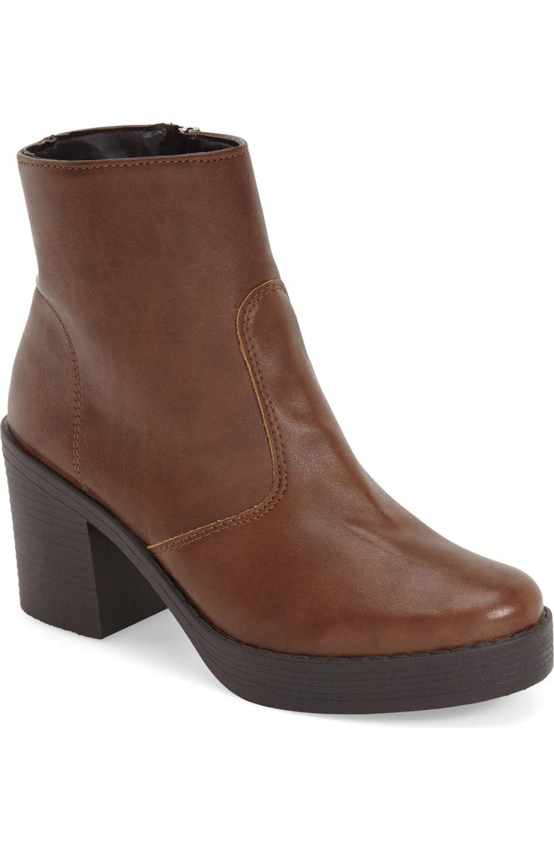 Topshop 'Blossom' High Cut Faux Leather Boot, Main, color,