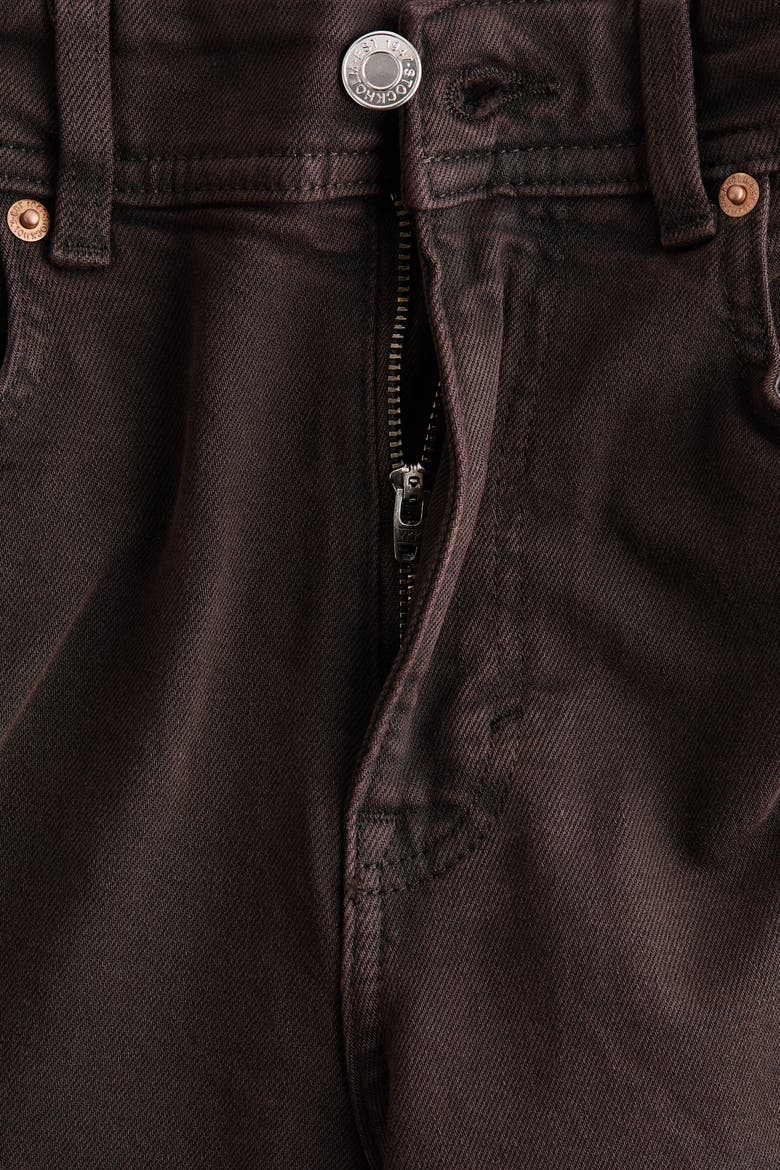 Wide High Waist Ankle Jeans, Alternate, color, Dark brown