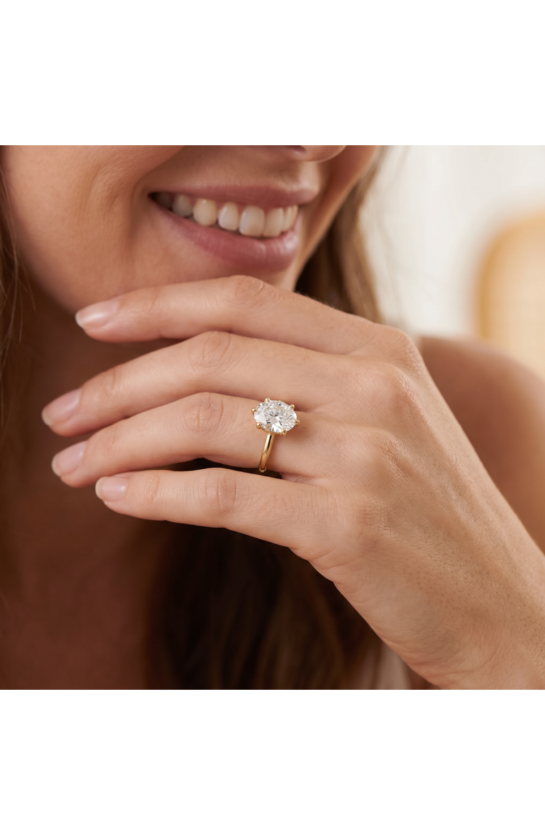 Bliss Diamond 3 Ct Oval Moissanite Solitaire Engagement Ring 14k Gold, Alternate, color, 14K Yellow Gold