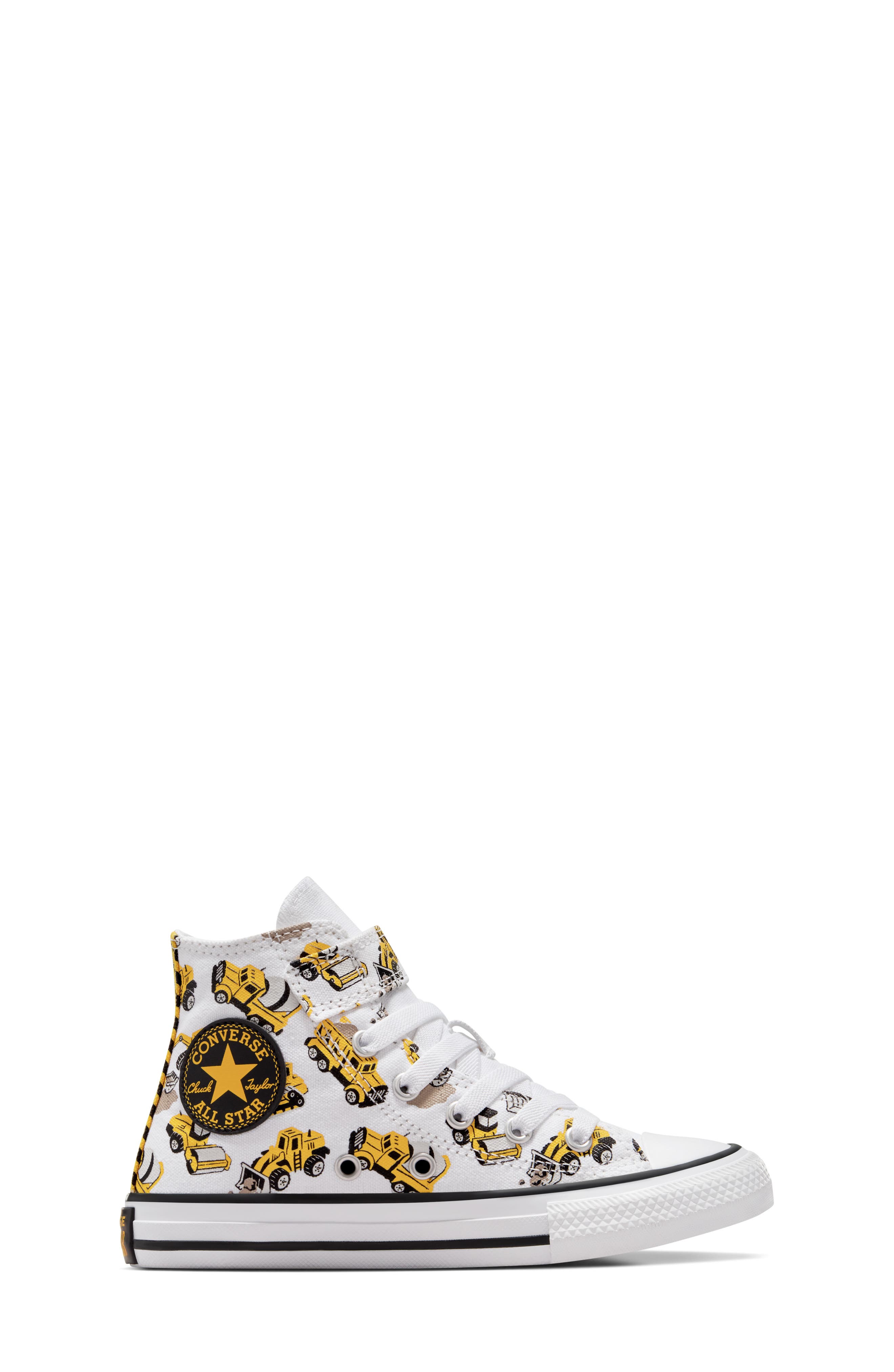 Converse Kids' Chuck Taylor<sup>®</sup> All Star<sup>®</sup> 1V High Top Sneaker, Alternate, color, White/ Black/ Amarillo