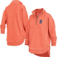 PRESSBOX Women's Pressbox Orange Syracuse Orange Northfork Sojourn Poncho Quarter-Zip Sweatshirt