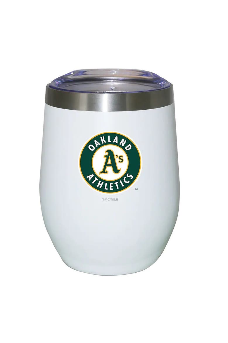Oakland Athletics 12oz. Logo Stemless Tumbler, Main, color, White