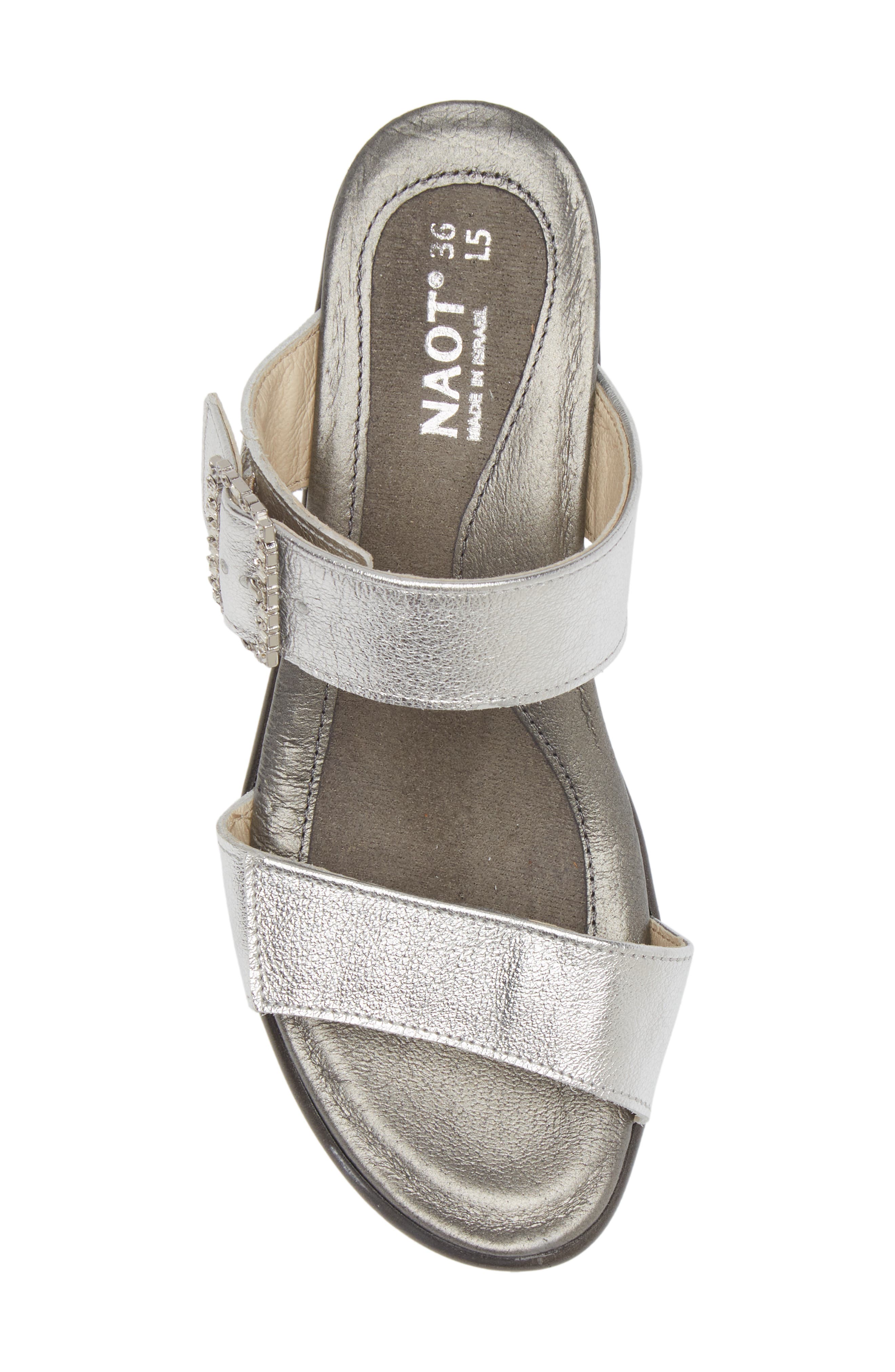 Naot Recent Slide Sandal, Alternate, color, Soft Silver Leather