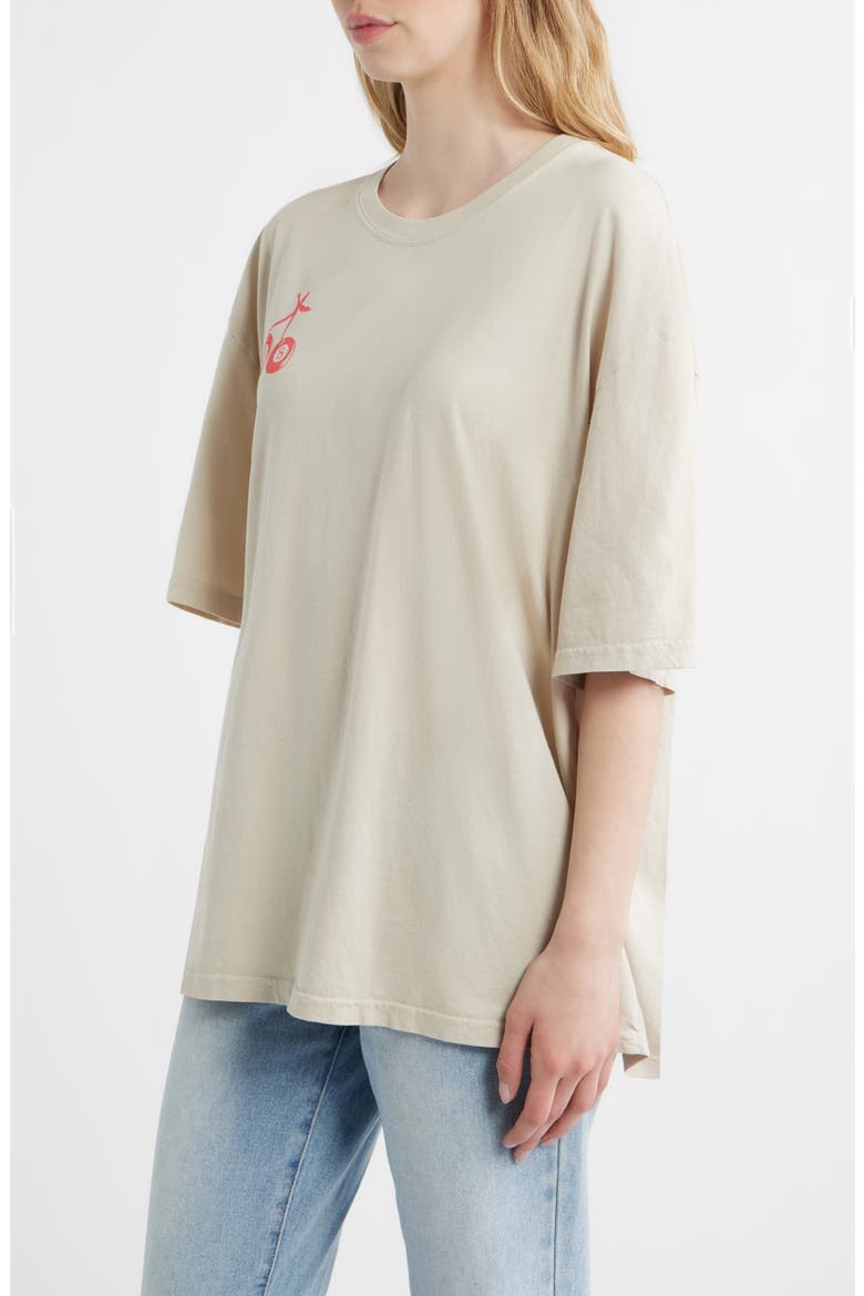 8 Ball Cherries Oversize Cotton Graphic T-Shirt, Alternate, color, BIRCH