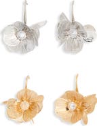 NATASHA 2-Pack Flower Hoop Earrings