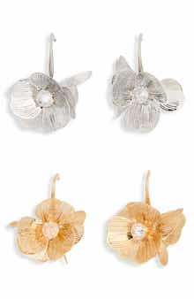 2-Pack Flower Hoop Earrings