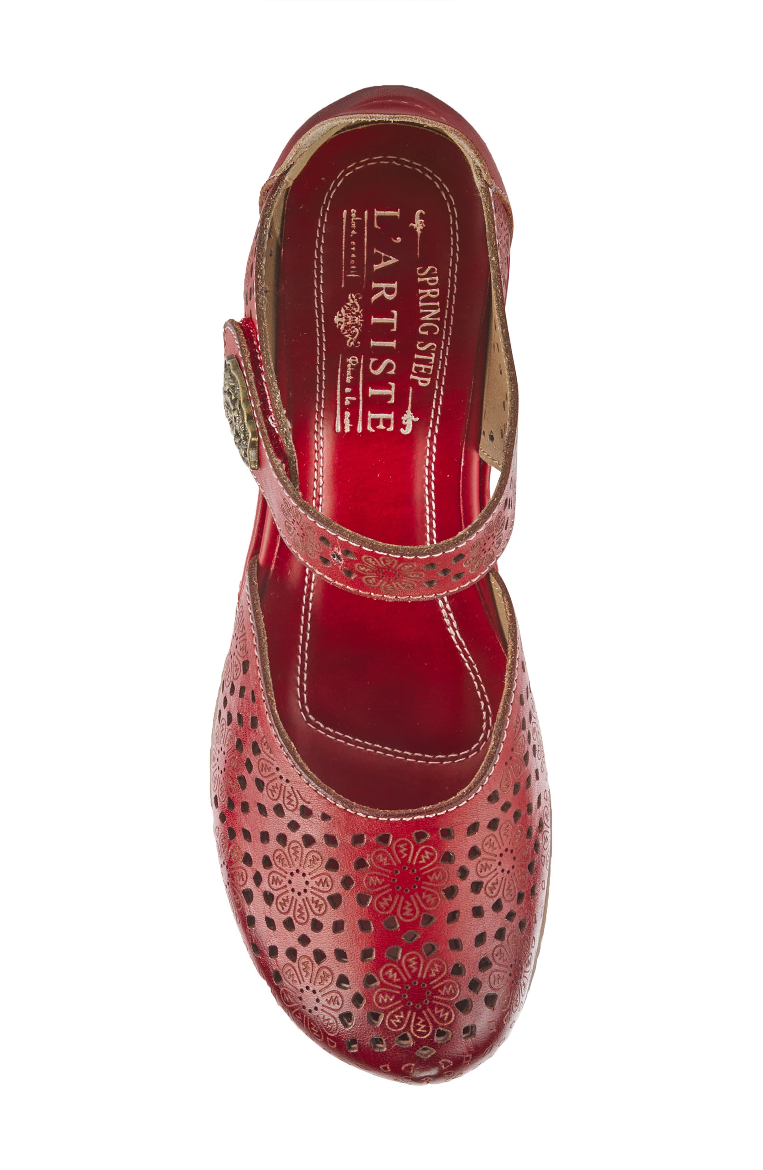 L'Artiste by Spring Step Americana Ankle Strap Clog, Alternate, color, Red