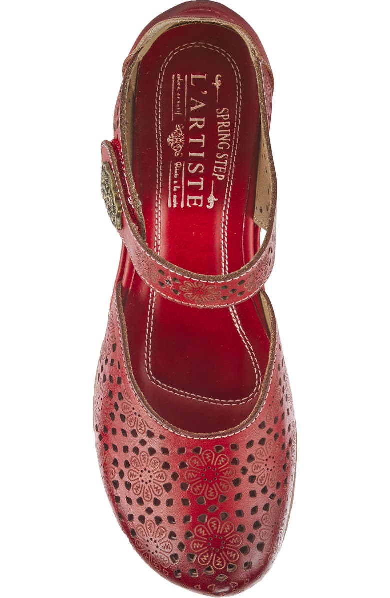 L'Artiste by Spring Step Americana Ankle Strap Clog, Alternate, color, Red