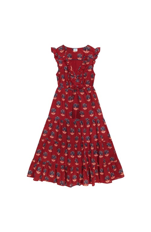 Mer St. Barth Giselle Maxi Dress In Bordeaux Floral Block Print