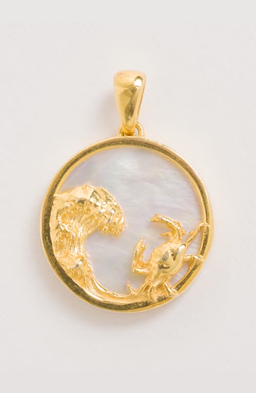 Freya Rose Women's Cancer, Gold Zodiac Pendant In Cancer
