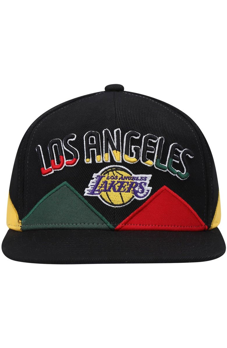 Mitchell & Ness Men's Mitchell & Ness Black Los Angeles Lakers Black History Month Snapback Hat, Alternate, color, 