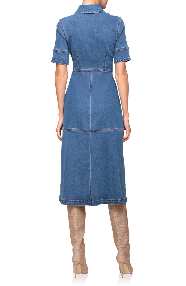 Avec Les Filles Denim Midi Shirtdress, Alternate, color, 