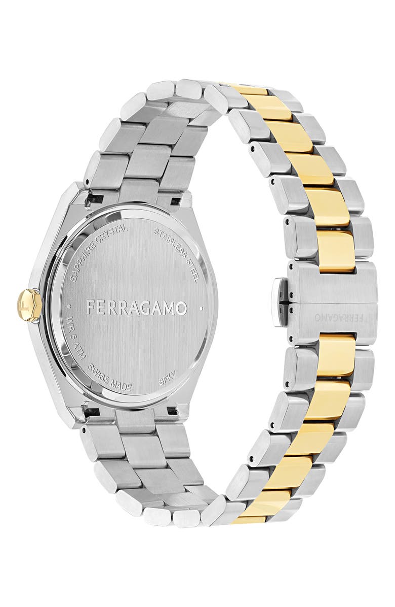 FERRAGAMO Vega Upper East Two-Tone Bracelet Watch, 40mm, Alternate, color, 