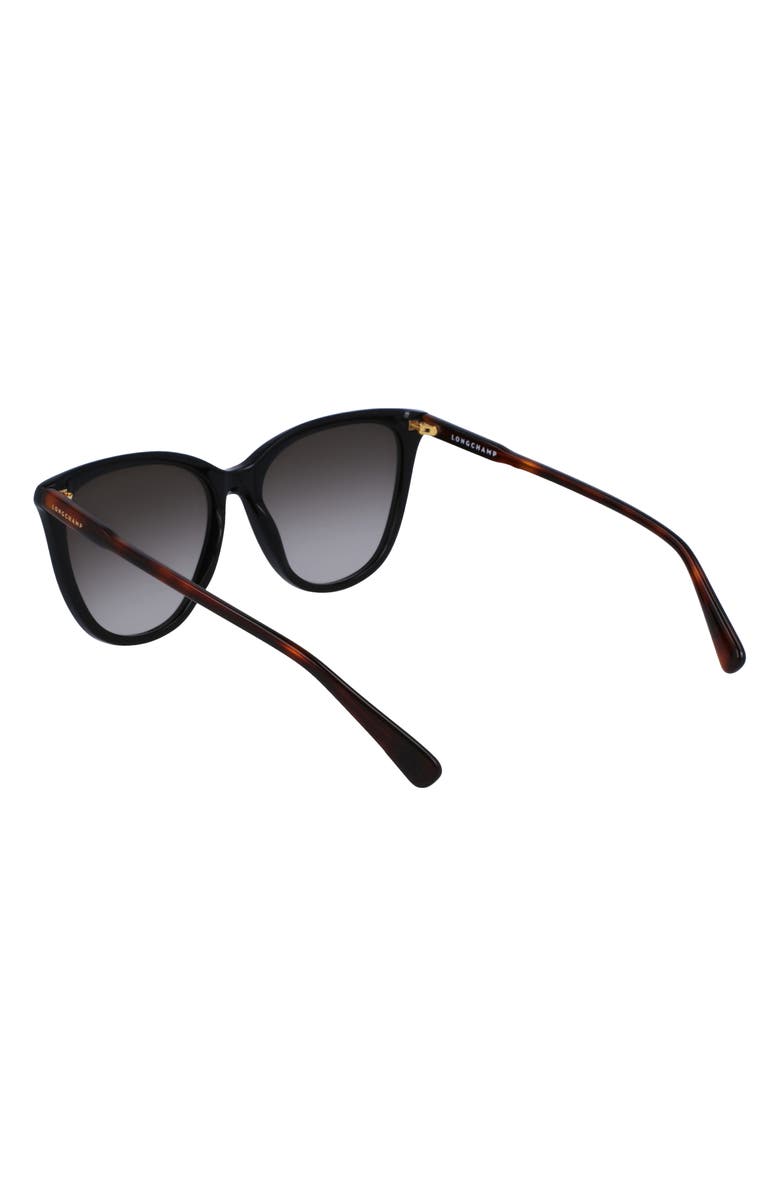 Longchamp Le Pliage 56mm Gradient Tea Cup Sunglasses, Alternate, color, Black