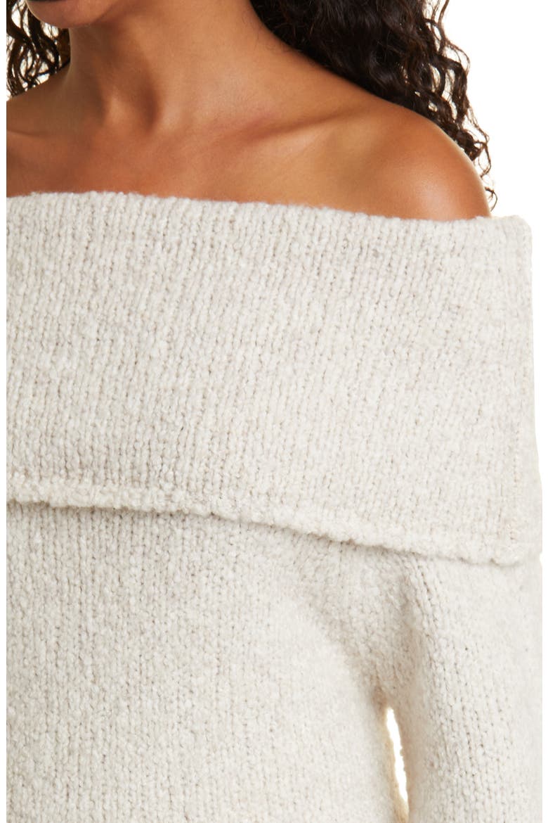 Camuto Off the Shoulder Wool & Cashmere Blend Sweater, Alternate, color, 282HPO-H PEARL OAT