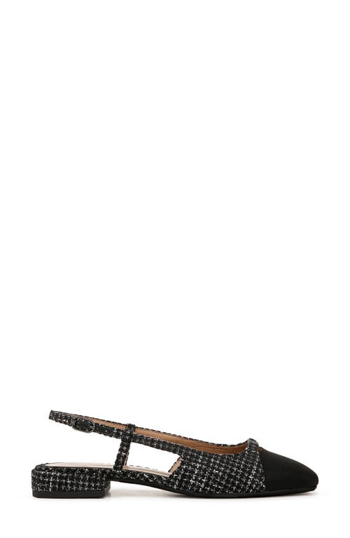 Sam Edelman Kara Slingback Flat Black Boucle In Black