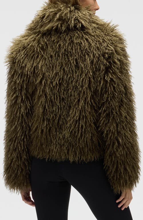 Nvlt Shaggy Faux Fur Crop Jacket In Green