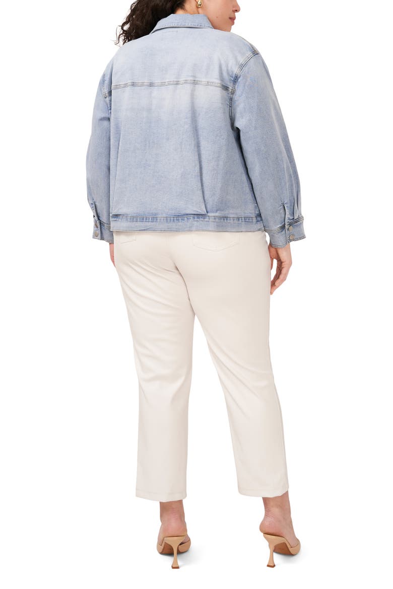 Big Pocket Crop Denim Jacket, Alternate, color, LIGHT BLUE WASH