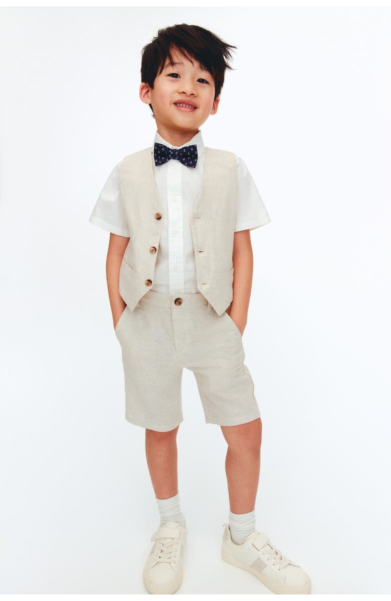 H&M 4-piece Dressy Set, Alternate, color, Light Beige/White