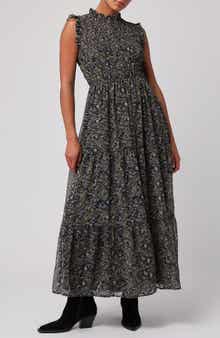 Lulus Sadie Paisley Ruched Maxi Dress
