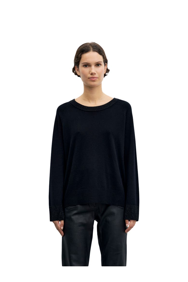 Rei Embellished Cuff Knit Jumper, Main, color, Black