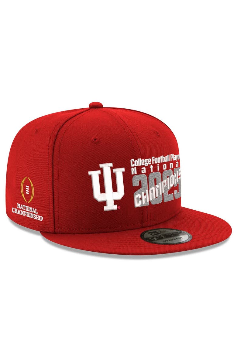 New Era Men's New Era Crimson Indiana Hoosiers College Football Playoff 2025 National Champions 9FIFTY Snapback Hat, Main, color, Crimson