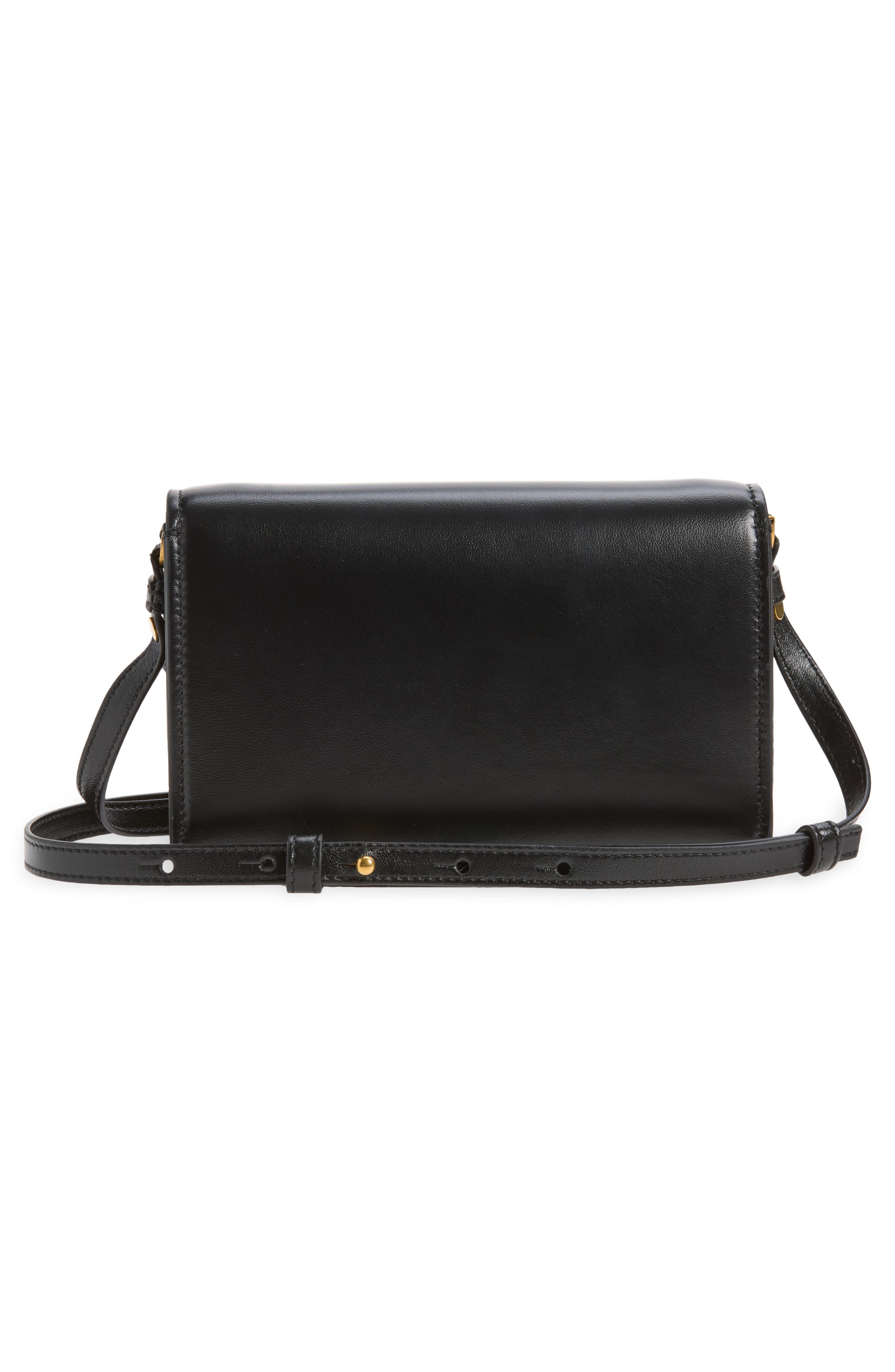 Leather Crossbody Bag, Alternate, color, BLACK ROSEWOOD GOLD