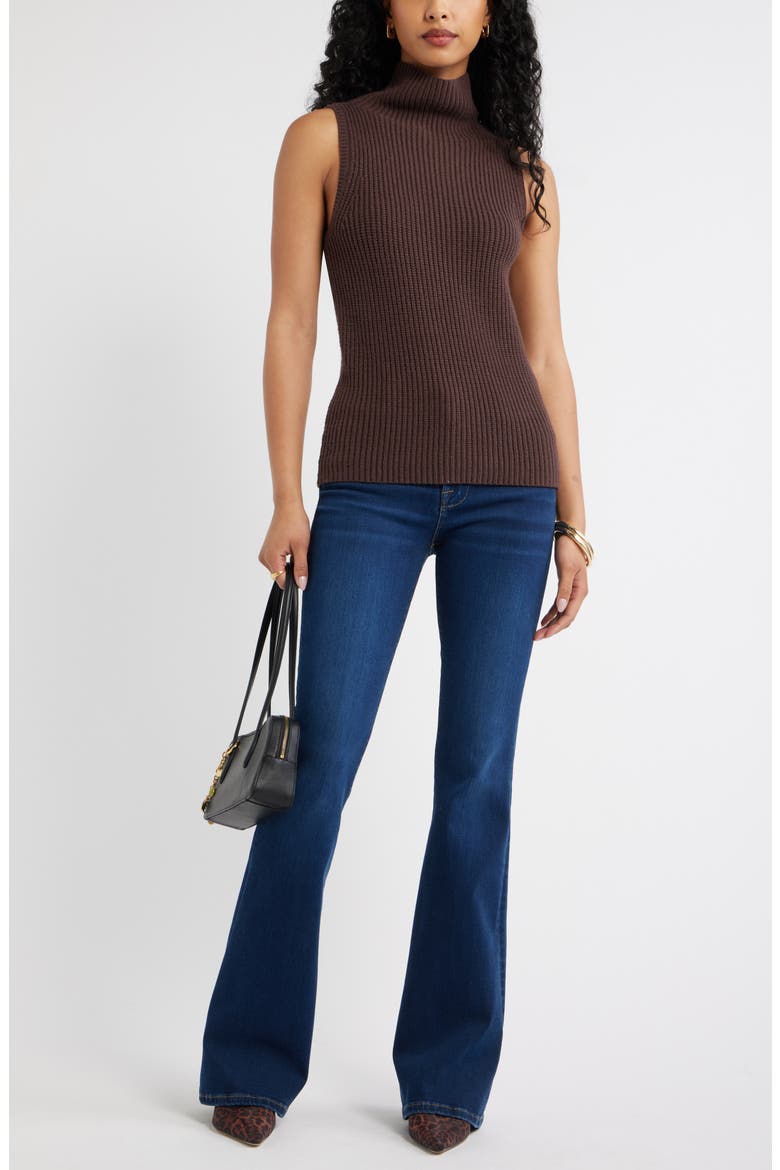 Sleeveless Funnel Neck Sweater, Alternate, color, BROWN SEAL
