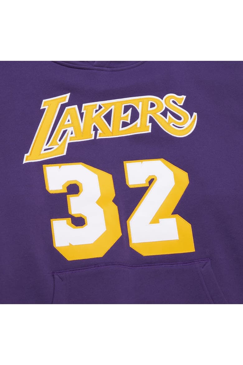 Men's Mitchell & Ness Magic Johnson Purple Los Angeles Lakers Name & Number Hoodie, Alternate, color, Purple