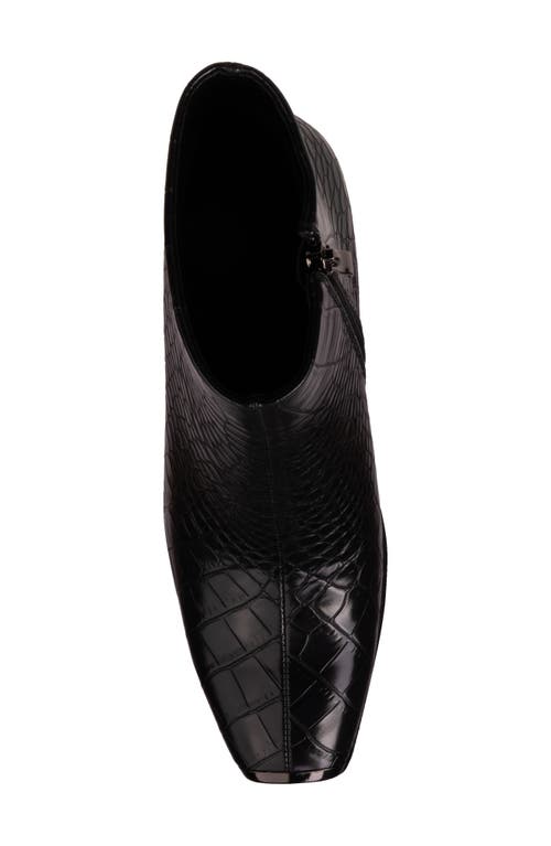 Ninety Union Lima Croc Embossed Boot In Black