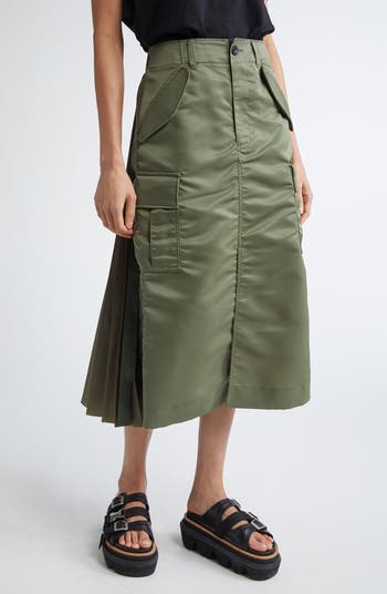 Sacai Insulated Nylon Twill Midi Cargo Skirt | Nordstrom Sacai Insulated Nylon Twill Midi Cargo Skirt | Nordstrom